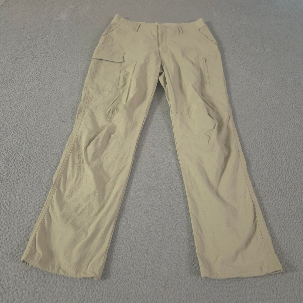 Athleta Pants Womens 10 Tan Straight Leg Trekkie Utility Cargo Nylon Pockets